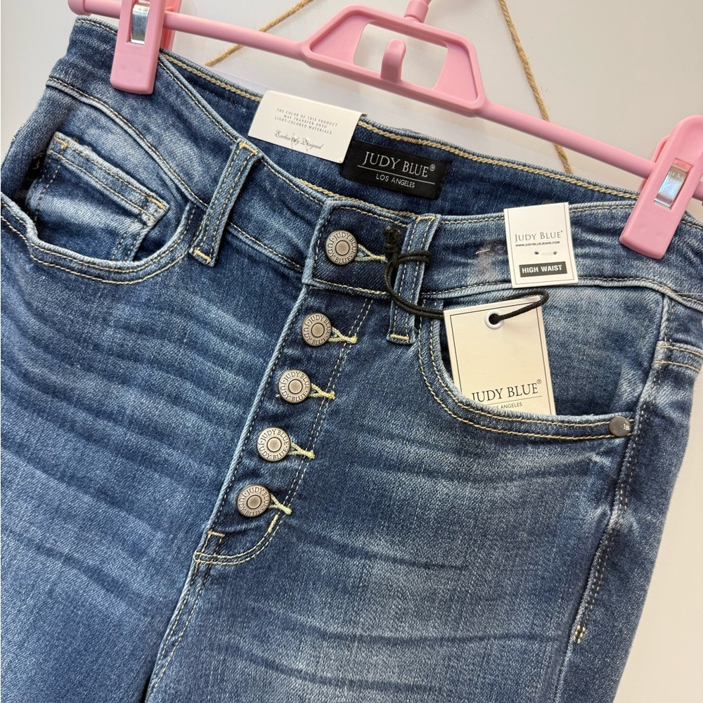 Judy Blue High Rise Denim Skinny 5 Button Jeans - Picture 5 of 10